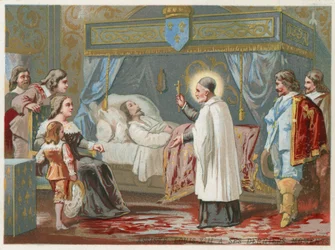 San Vicente de Paúl asistiendo al Rey Luis XIII de Francia en sus últimos momentos, 1643